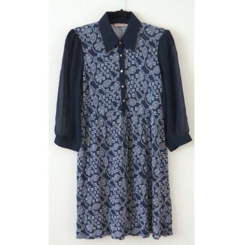 * Juicy Couture Blue Long Sleeve Button Front Dress